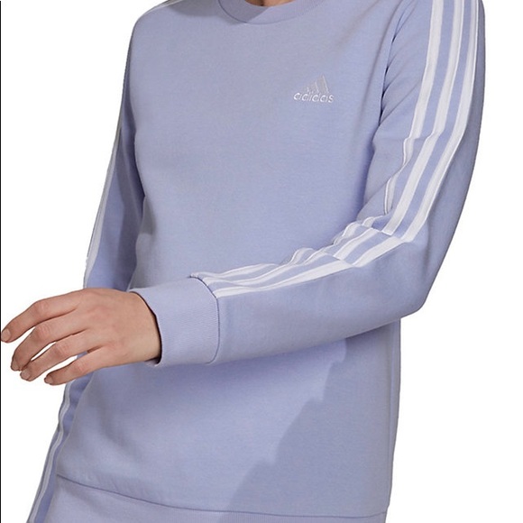 adidas Tops - NWT Women's adidas Essential 3-Stripe Fleece Sweatshirt violet